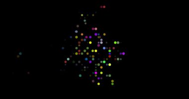 Abstract Particles Drift Assembling Post-Conceptual Colombia Silhouette