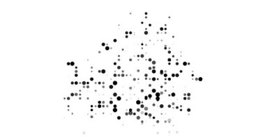 Flying circle particles create Belarus outline