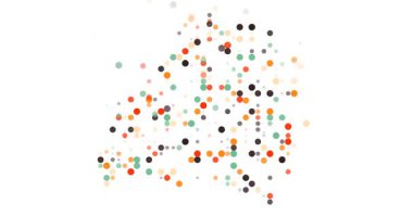 Circles flying together creating Belarus shape