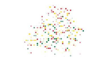 Circles flying together creating Belarus shape