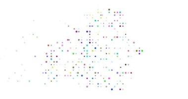 Flying circle particles create Belarus outline