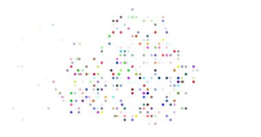 Belarus border map made with flying dots