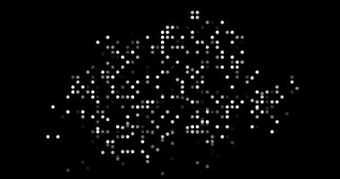 Switzerland map silhouette with flying circles