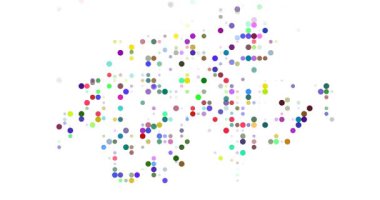 Switzerland silhouette map in generative art