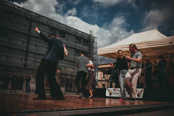 Krakau Polen Juli 2018 Die Menschen Feiern Den Neuen Orleanischen — Stockfoto