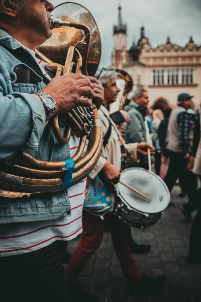 Krakow Polonia Julio 2018 Gente Celebra Domingo Jazz Nueva Orleans — Foto de Stock