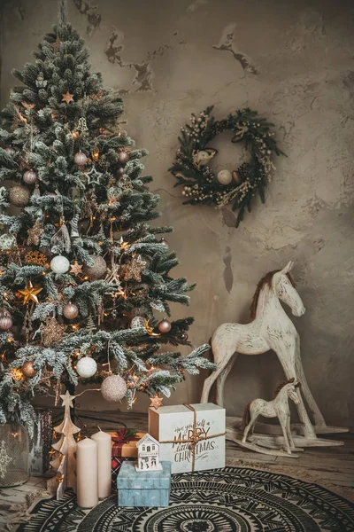 Vintage Διακοσμήσεις Διακοπών Χριστουγέννων — Φωτογραφία Αρχείου