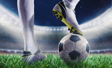 Dünya Kupası için hazır Stadı nda gol ile futbol oyuncusu
