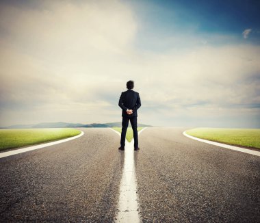 Seçimler bir işadamı bir dönüm noktasında. Karar kavramı