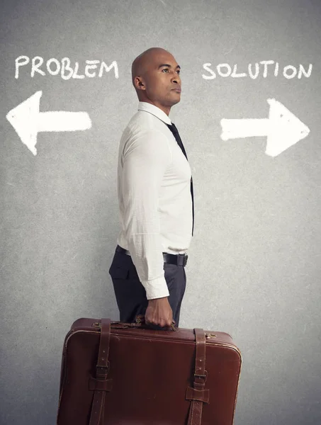 Businessman must choose between different destinations. concept of difficult career — Stock Photo, Image