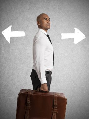 İşadamı farklı yerler arasında seçmeniz gerekir. zor kariyer kavramı