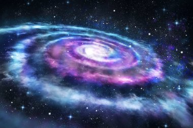 Evrendeki renkli galaksinin arka plan