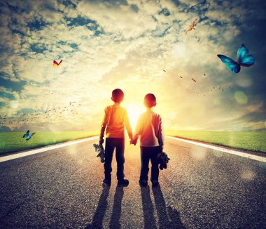 İki farklı renkleri tam yol boyunca gözlemlemek