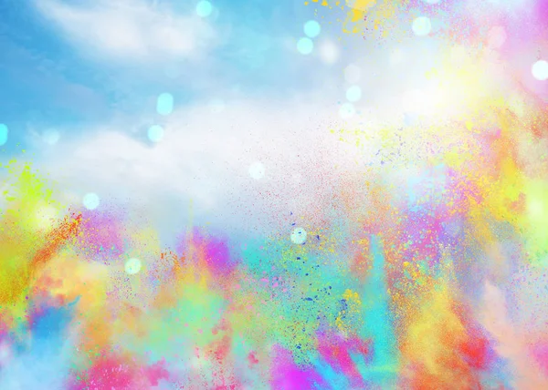 Polvos coloreados para la fiesta del color del holi de primavera —  Fotos de Stock