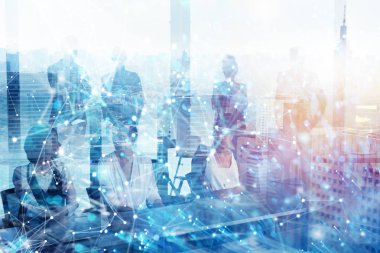 Ağ dijital efektli bir iş ortağı grubu geleceği arıyor