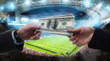 Futbol stadyumunda iki el arasında para transferi