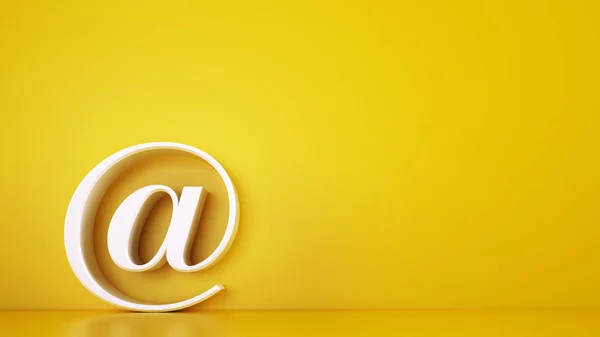 Icono 3D de un grande en sobre fondo amarillo. Representación — Foto de Stock