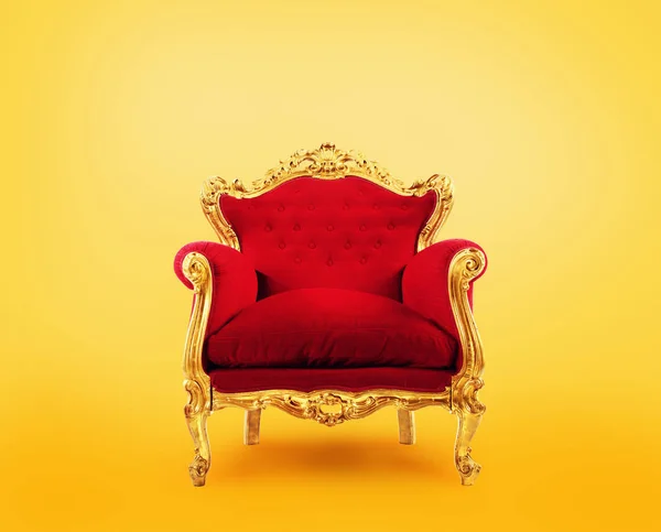 Czerwony i złoty fotel luksusowy. Koncepcja sukcesu — Zdjęcie stockowe