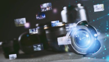 Işık efektli refleks kamera için profesyonel lens seti