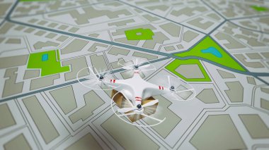 Otonom kılavuzlu İhA drone ile bir paketin uçan sevkiyatı