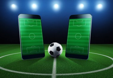Watch a live sports event on your mobile device clipart