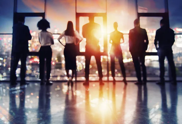 Blurred group of business partner looking for the future. Concept of corporate and startup — Stock Photo, Image