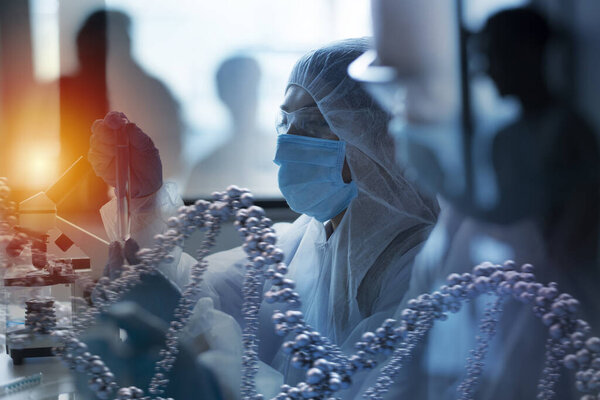 Medical science laboratory. Concept of bacteria research against covid-19 coronavirus