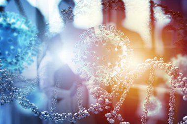 DNA ve covid 19 virüslü soyut tıbbi geçmiş