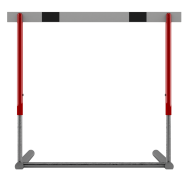 Obstacle course. Arduous path to achieve success. 3d rendering