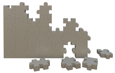 Bulmacadan yapılmış bir duvarın 3 boyutlu canlandırması