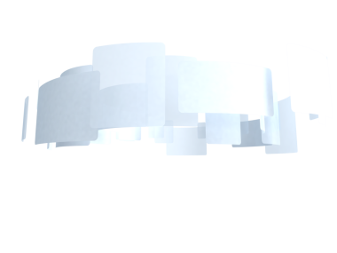 Gelecekçi çoklu ekran görüşünün izole edilmiş 3d görüntüsü