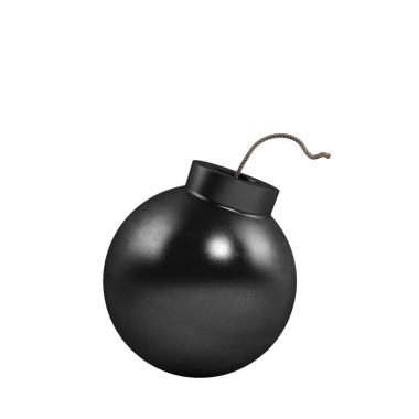 Bomb ready to explode. concept of difficult and obstacle. 3d rendering