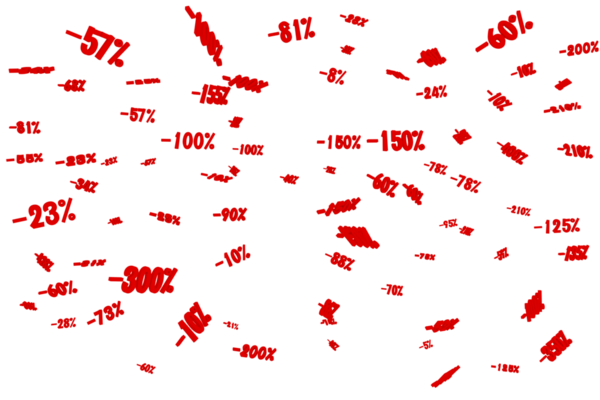 Percentages and numbers. concept of productivity and value. 3d rendering