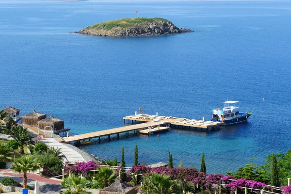 Παραλία Στο Πολυτελές Ξενοδοχείο Bodrum Τουρκία — Φωτογραφία Αρχείου