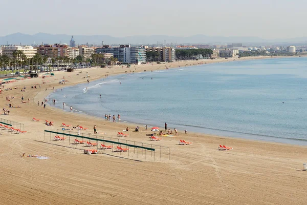 Het Strand Aan Kust Van Costa Dorada Salou Spanje — Stockfoto