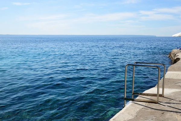 Deniz Görünümü Terası Plaj Merdiveni Mallorca Spanya — Stok fotoğraf