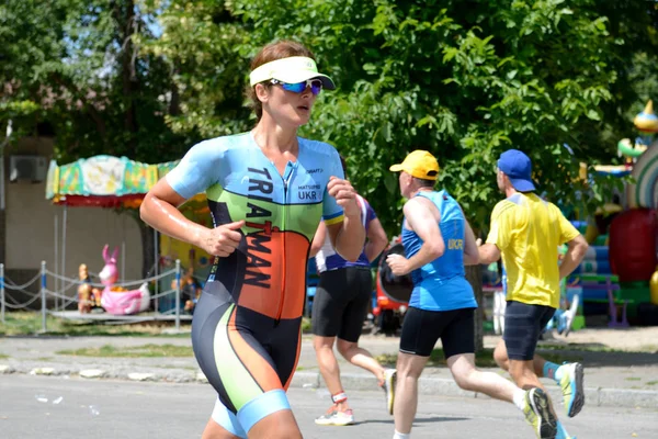 Bila Tserkva Ukraine July Athletes Compete Running Component International Triathlon — Stock Photo, Image