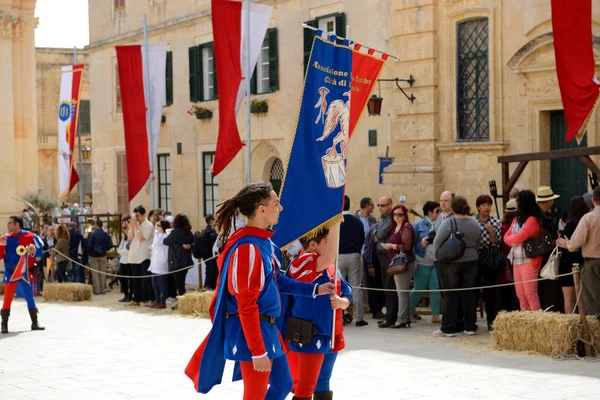 Mdina Malta Aprile Festa Medievale Della Mdina Turisti Aprile 2015 — Foto Stock