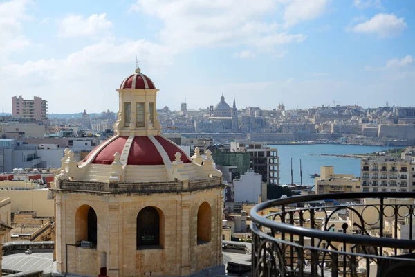 Θέα Στο Sliema Και Valleta Μάλτα — Φωτογραφία Αρχείου
