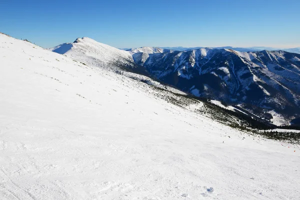 Lutningen Med Snö Jasna Låga Tatra Jasna Slovakien — Stockfoto