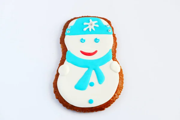 雪人手工制作的可吃的饼干 — 图库照片