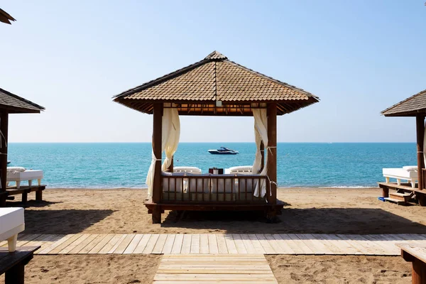 Spiaggia Dell Hotel Lusso Antalya Turchia — Foto Stock