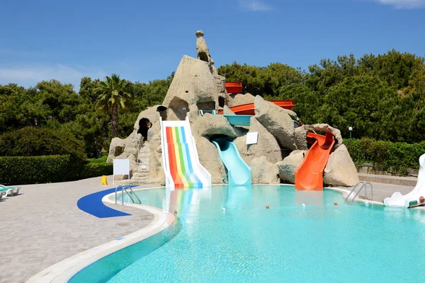 Aqua Park Water Slides Luxury Hotel Antalya Turkey — Stock Photo, Image