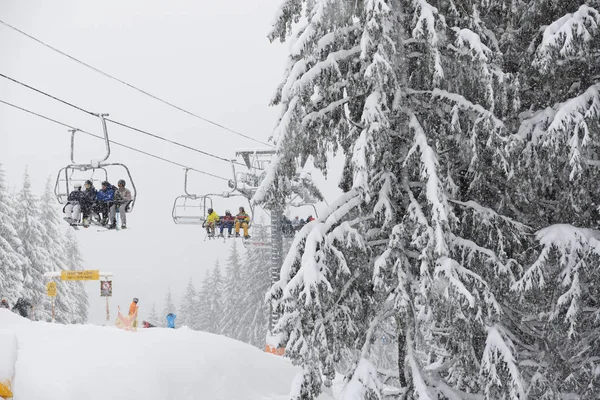 Sciatore Pista Nella Località Sciistica Bukovel Ucraina — Foto Stock