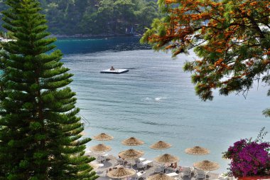 Akdeniz Türk beldesine ait plaj, Fethiye, Türkiye