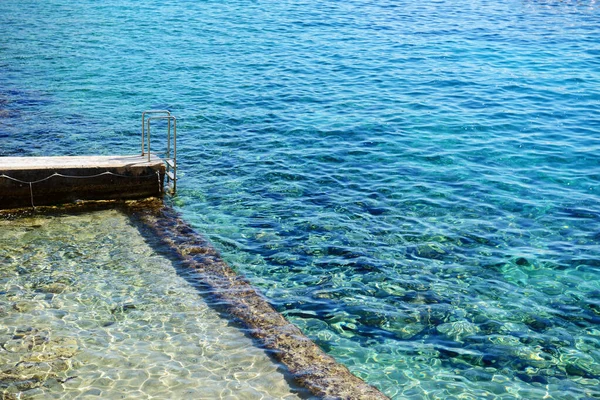 Morze widok taras i plaża drabiny, Mallorca, Hiszpania — Zdjęcie stockowe