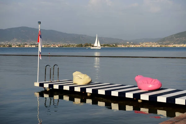 Strand Aan Middellandse Zee Turks Resort Fethiye Turkije — Stockfoto