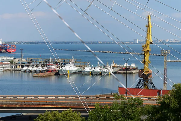 Odesa Ukraine Septembre Vue Sur Les Navires Dans Port Odesa — Photo