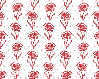 Vektör Dikişsiz retro desen, çiçek lale. Web sayfası arka planı, desen dolgularını, duvar kağıdı, yüzey dokuları için kullanılabilir.