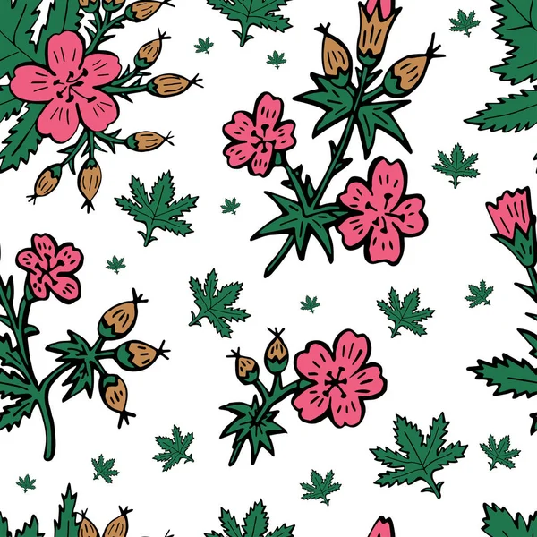 꽃 패턴 디자인에 대 한 스케치 벡터 그래픽입니다. 꽃 자연 디자인. — 스톡 벡터